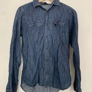 Diesel denim western cowboy snap button up shirt!